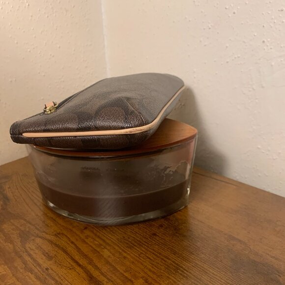 Coach Women's Signature PVC Corner Zip Large Wristlet SV/Brown Azalea F51258 - Picture 14 of 16